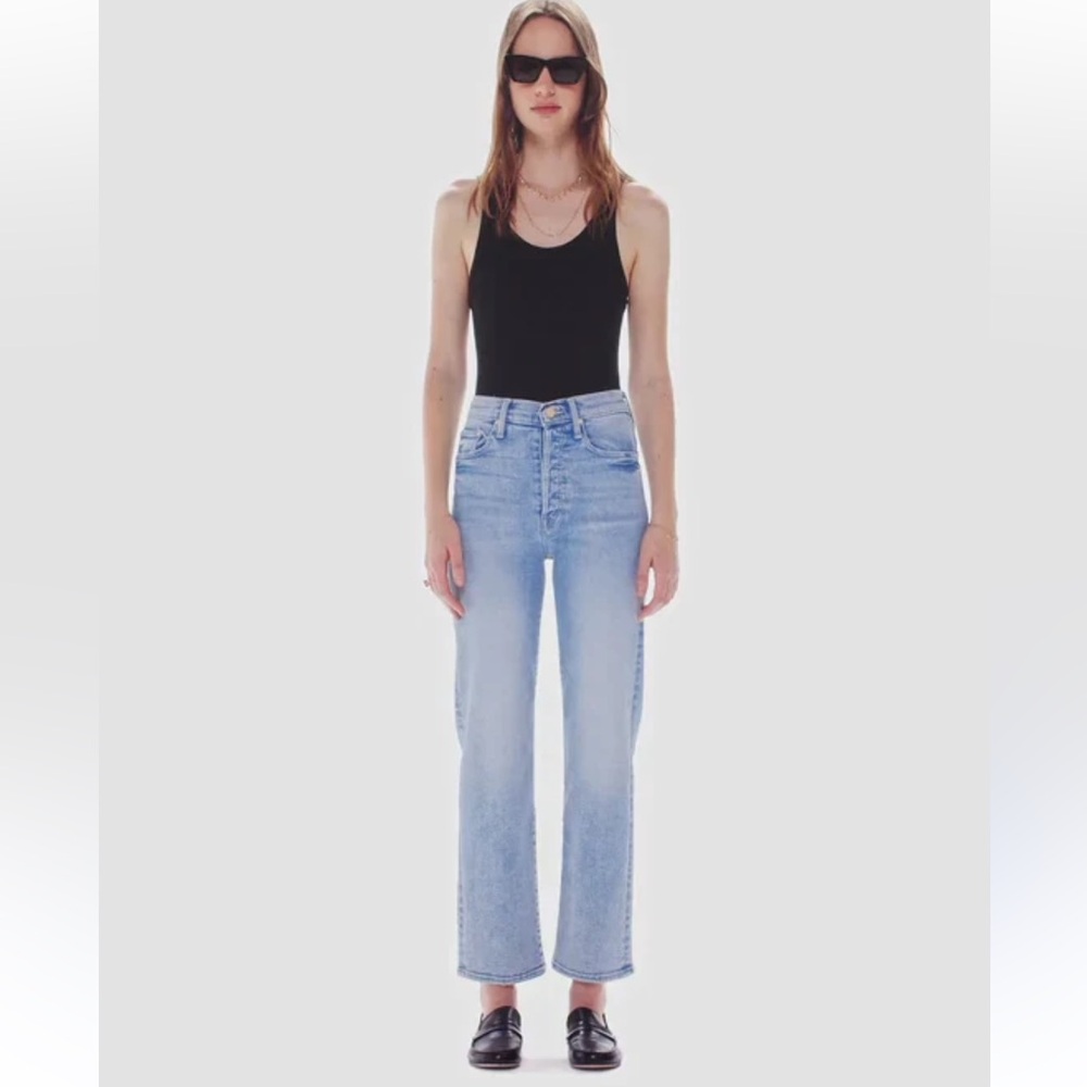 High-Rise Straight Leg Women’s Jeans in Light Blue